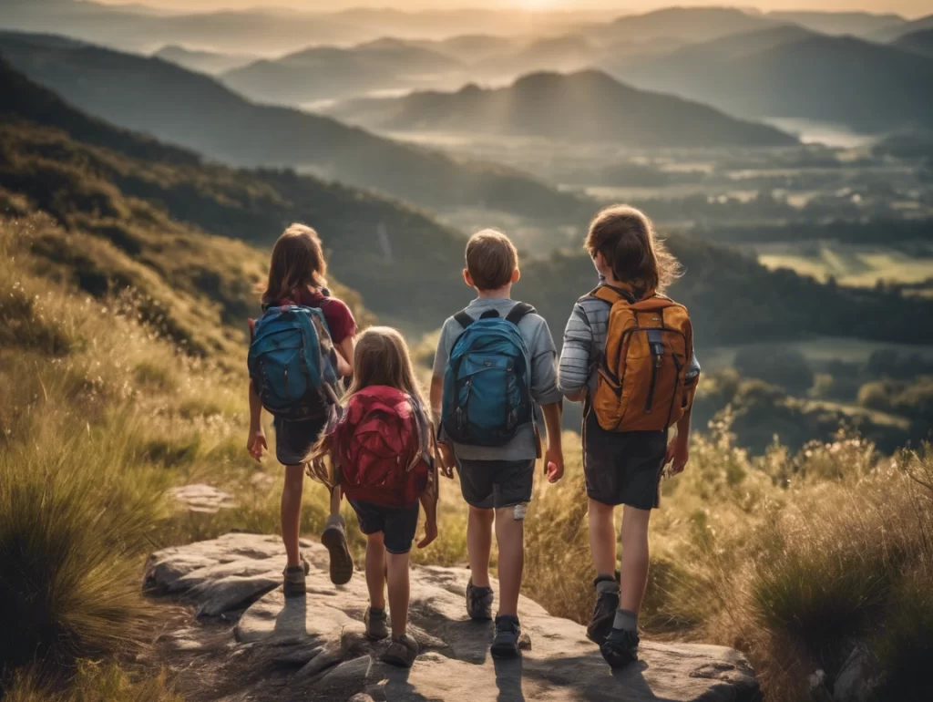 Homeschoolers learning on a hike.